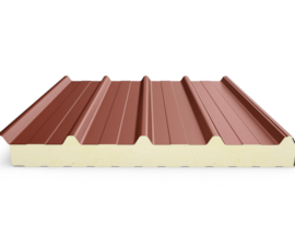 ARCELORMITTAL PAINEL SANDWICH COBERTURA 5 ONDAS 30MM 0.35/0.35MM RAL 8012