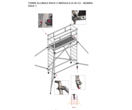 ANDAIME TORRE ALUMAX 2000X700MM PACK 3 (MODULO A+B+C) NORMA EN1004-1