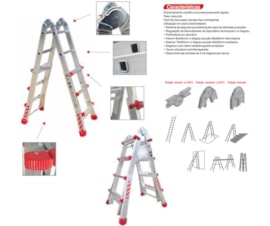 ESCADA MULTIPOSICOES M75 EM ALUMINIO
