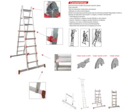ESCADA MULTIPOSICOES BS36 ALUMINIO