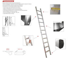 ESCADA CONFORT EM ALUMINIO - ESCADA SIMPLES